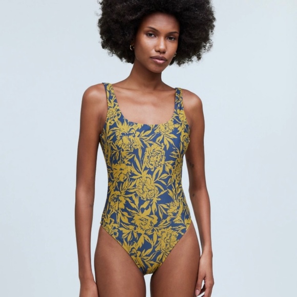 Madewell One-piece Scoopneck Floral Swimsuit NWT - Picture 1 of 6